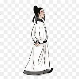 背手望月的李白