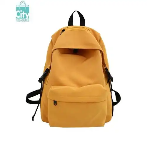 bangdou日系纯色时尚尼龙双肩包女书包女韩版高中轻便背包女大学生