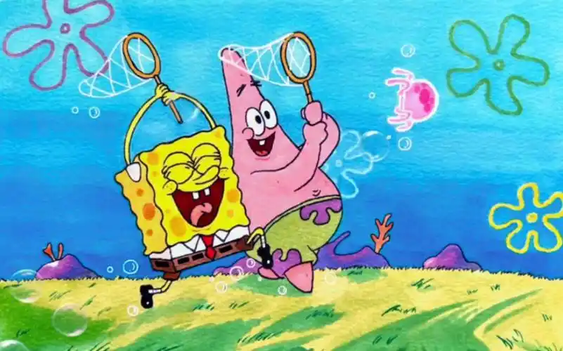 海绵宝宝,我们一起去抓水母吧