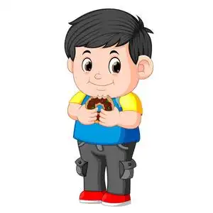 可爱的孩子吃甜甜圈可爱的男孩正在吃甜甜圈照片