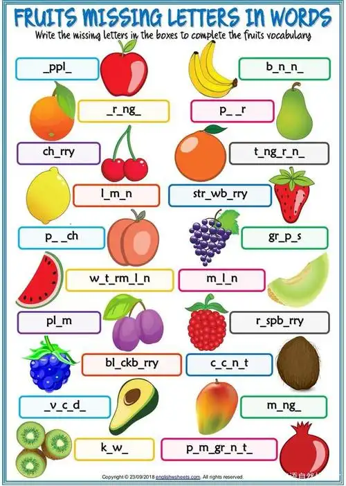 日常水果单词分享