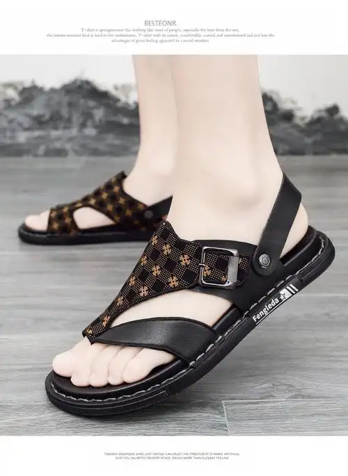 七匹狼男士凉鞋夏季外穿休闲沙滩鞋青年防滑两用开车拖鞋男2022新款凉