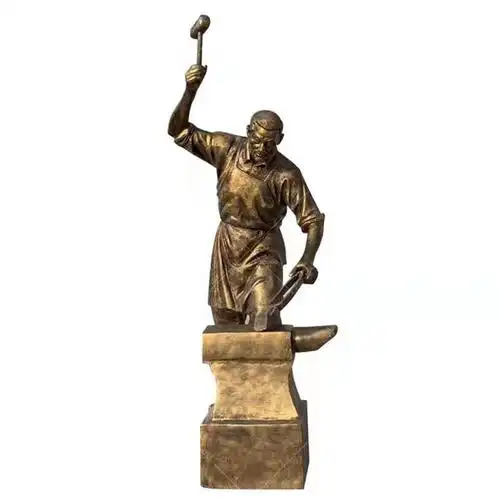 铸铜打铁匠人物雕塑民俗文化雕塑劳动人民铜雕像商业街公园景观摆件