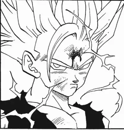 龙珠# 黑白漫画版的【超级赛亚人二孙悟饭】究竟有多帅!