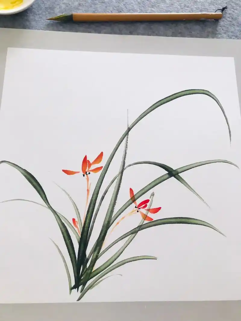 一花一草一世界 #手绘国画作品 #兰花 #清雅如你 - 抖音