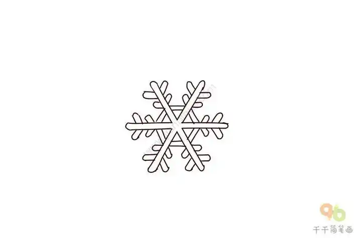 雪花夹雪的简笔画