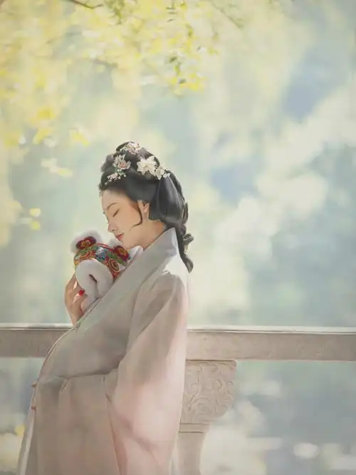 轻柔的风,和肚子里的你～67一组古风汉服孕妇照96:结香令汉服体验