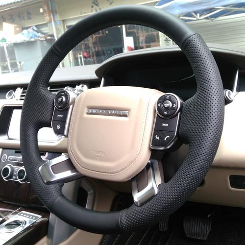 徐记路虎揽胜行政手缝真皮方向盘套发现45卫士运动版内饰专用把套