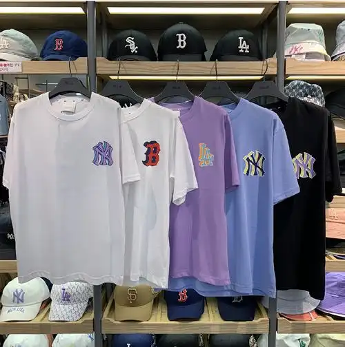 韩国代购mlb短袖女夏季ny洋基队涂鸦情侣t恤男休闲宽松运动半袖潮