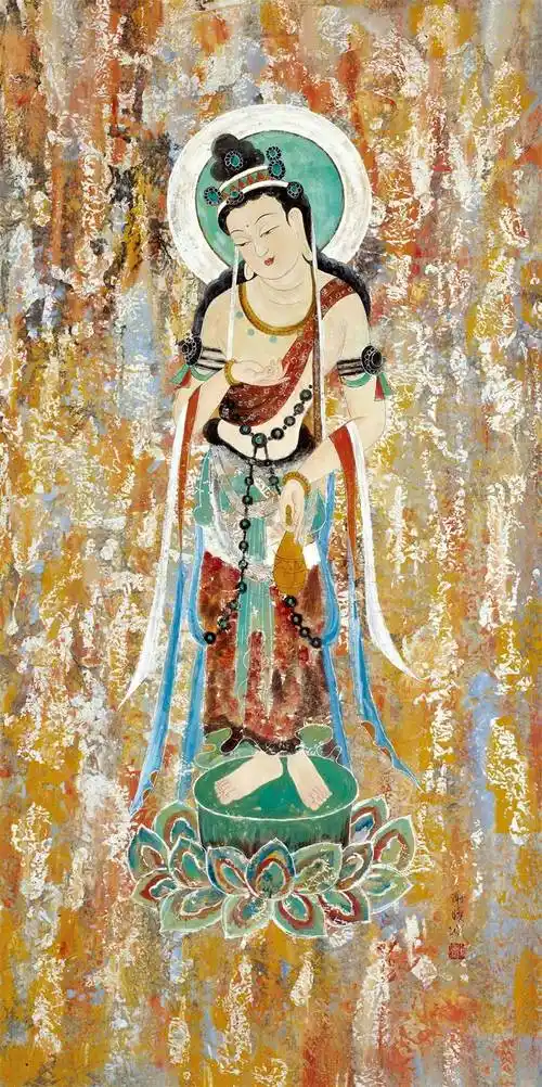 《供养菩萨》88×69cm《飞天》73×52cm《敦煌菩萨》69×69cm《敦煌