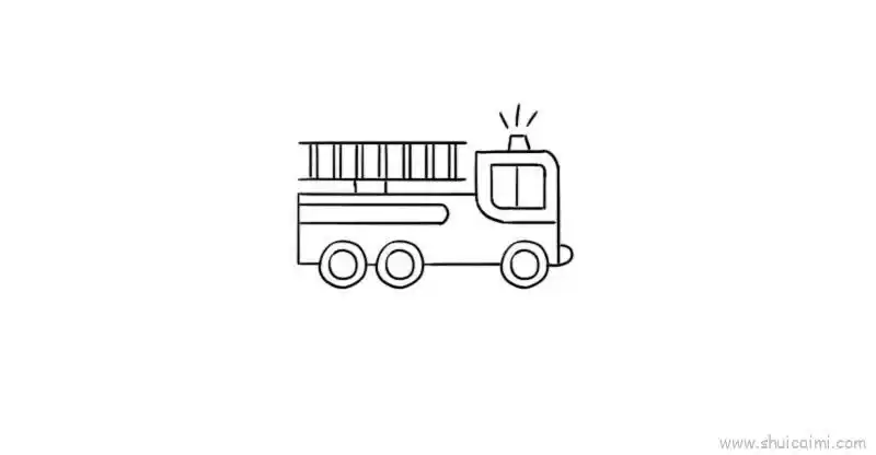 消防车儿童画怎么画 消防车简笔画图片大全
