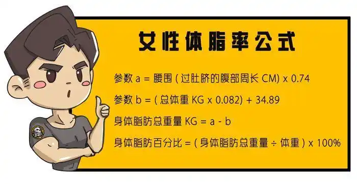 也可以用公式来估算如果你没有体脂称就能推算出体脂率和其他成分比