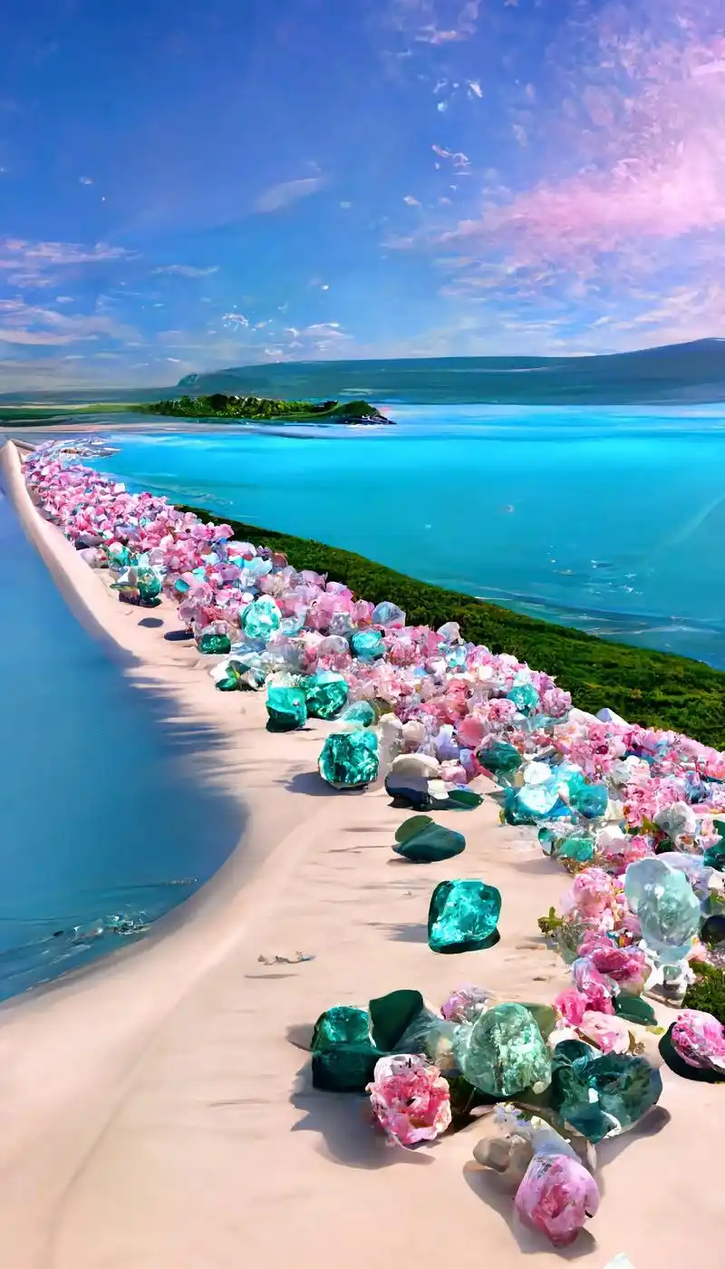 广阔的大海五颜六色的宝石.#ai绘画 #你该换壁纸  - 抖音