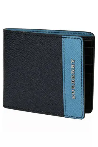 巴宝莉 海军蓝/黑色 牛皮 男士简约短款钱包 ia 3963043