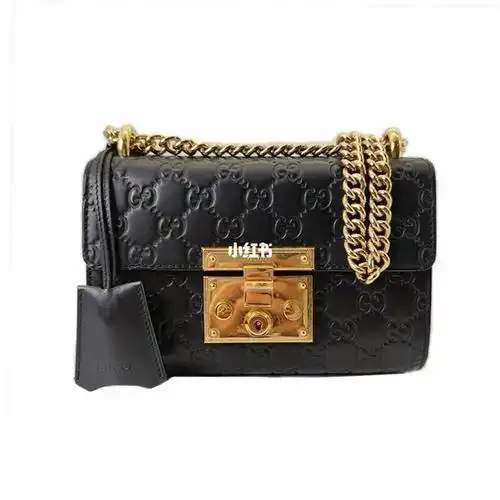 古驰/gucci padlock月光宝盒黑色单肩链条包