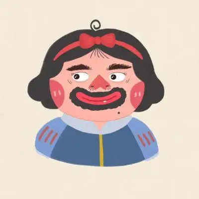 大鼻孔大胡子沙雕闺蜜头像 卡通版如花 来自画师宋建国