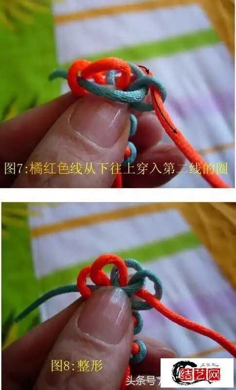 转运珠红绳手链编法不一样的蝴蝶形结饰