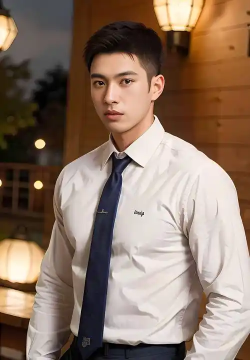 ai摄影—帅哥穿衬衫和领带的搭配,彰显白领气质和商务氛围