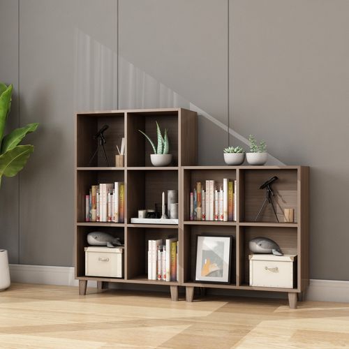 实木简约柜子日式矮柜落地书架置物架书柜简易卧室儿童收纳格子柜