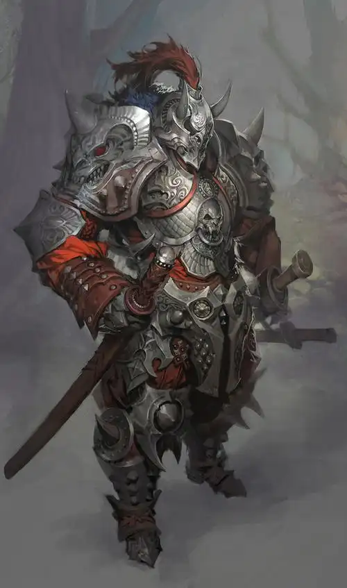 战士#角色设计# #cg游戏# #游戏原画# #插画# #游戏角色# #铠甲设计