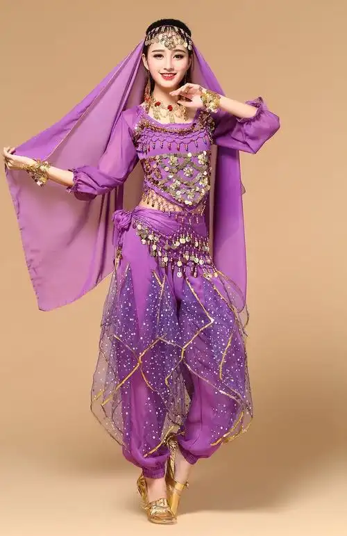 2017成人印度舞蹈演出服 肚皮舞套装服装表演服 秋冬新款长袖装女