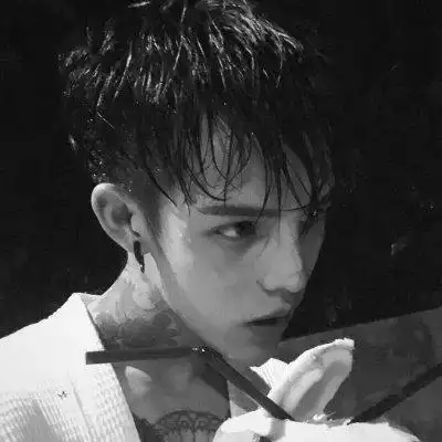 黑白头像深情男生霸气冷酷图片