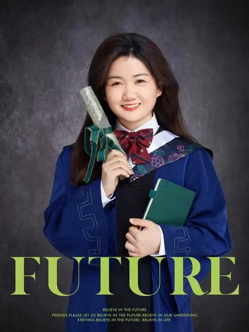 海马体毕业照打卡硕士服照片