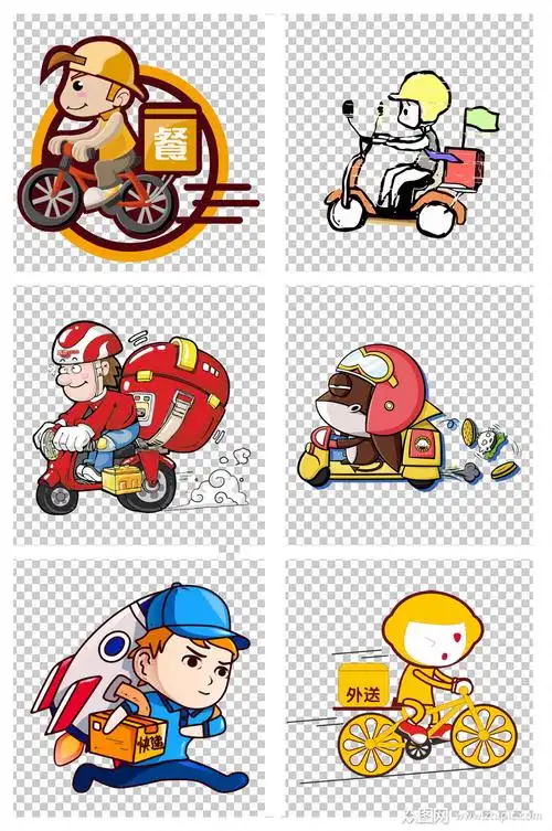 创意外卖送餐员素材