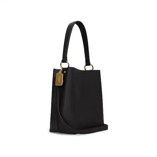 香港直发coach蔻驰单肩斜挎包女士皮质黑色拉链通用款女包