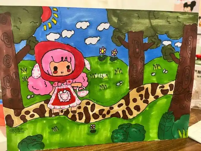 小红帽简笔画