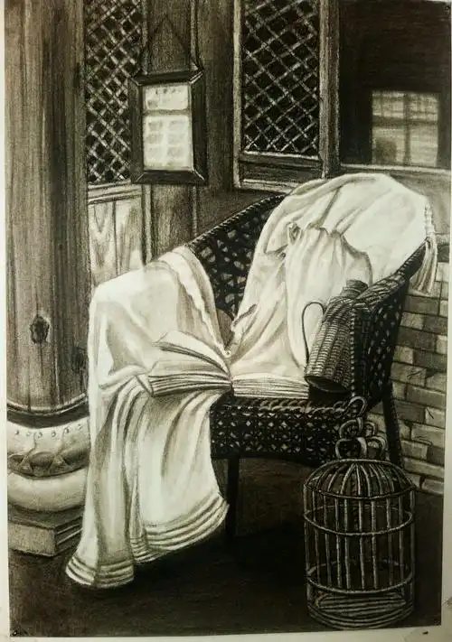 学员素描作品《老房子》命题创作(2012)