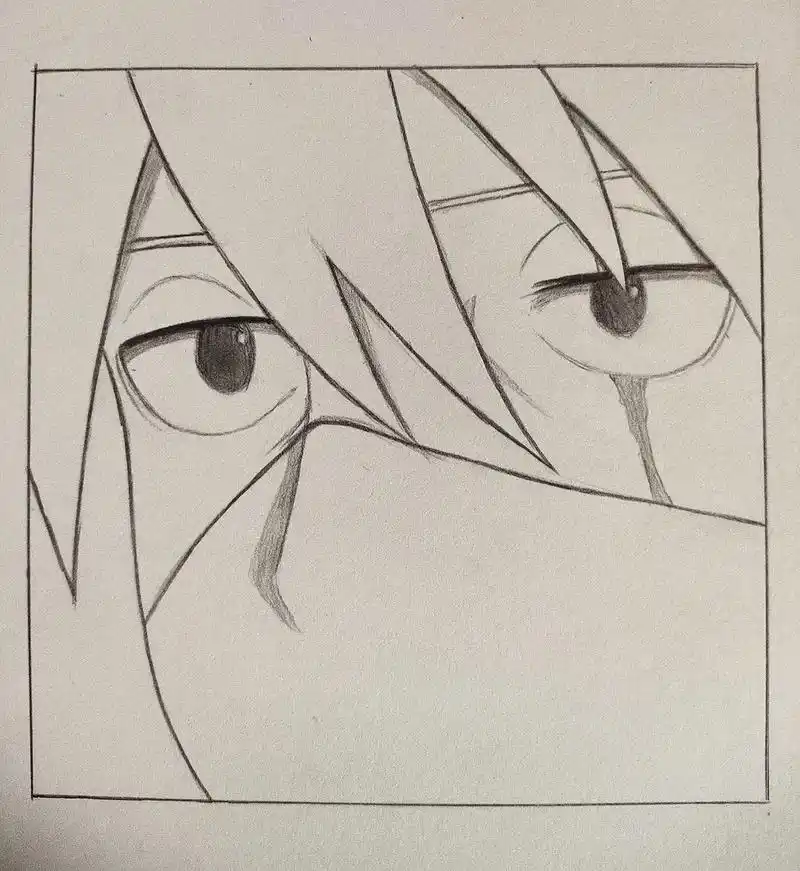 卡卡西简笔画#火影忍者 #手绘 #卡卡 - 抖音