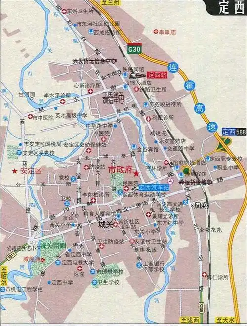 定西自驾游地图