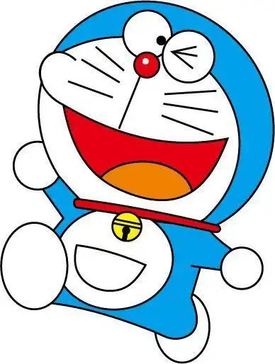 机器猫小叮当简笔画彩色