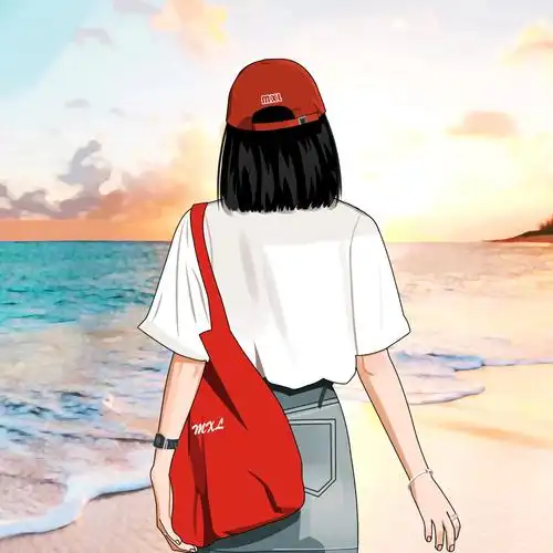 短发女生看海|女生头像