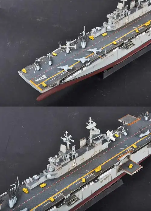 雅迪小号手拼装军舰模型1700美国拳师号两栖攻击舰83405模型胶水