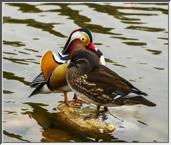 湖上戏水鸳鸯美