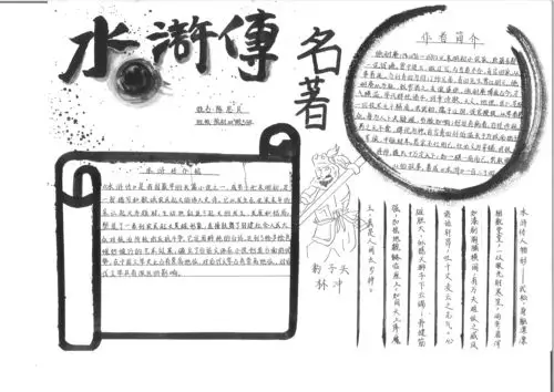 "梁山有义,书自存情" ——初中b部3年级名著阅读手抄报活动