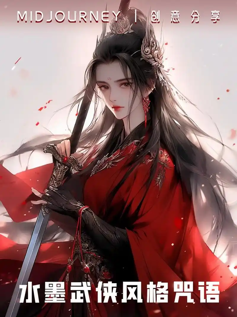 古风冷艳美女.中国水墨画 武侠  girl warrior, - 抖音