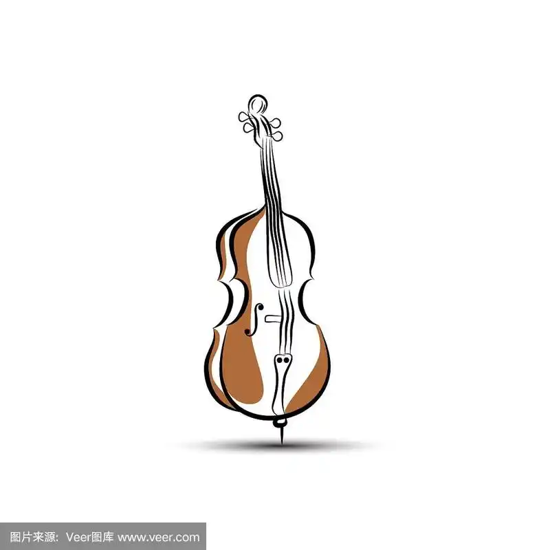 大提琴矢量插图孤立的白色背景