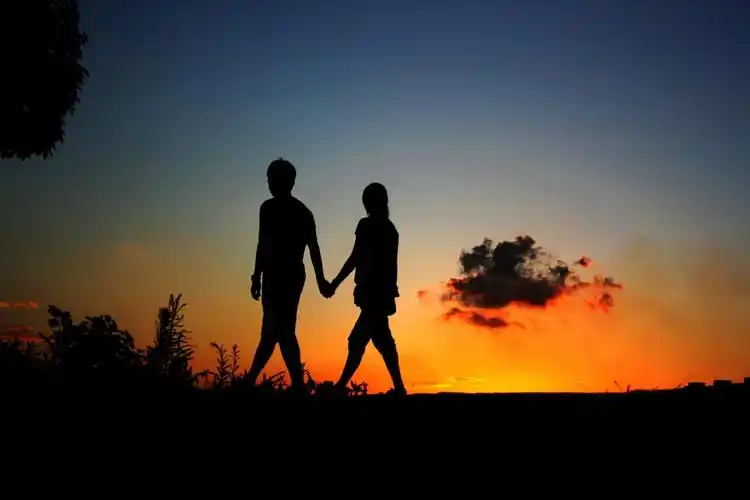 唯美意境,牵手,唯美,牵手,剪影唯美牵手剪影图片