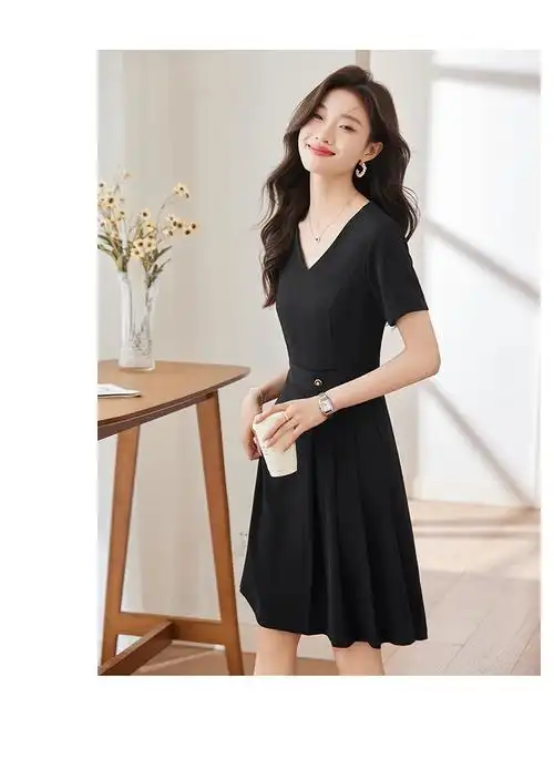 吊带连衣裙女夏季正式场合气质通勤职业女装收腰显瘦