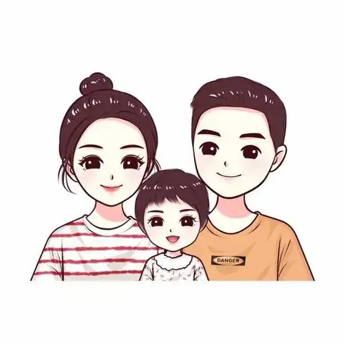 一家三口图片设计,温馨的全家福头像,别再错过了!