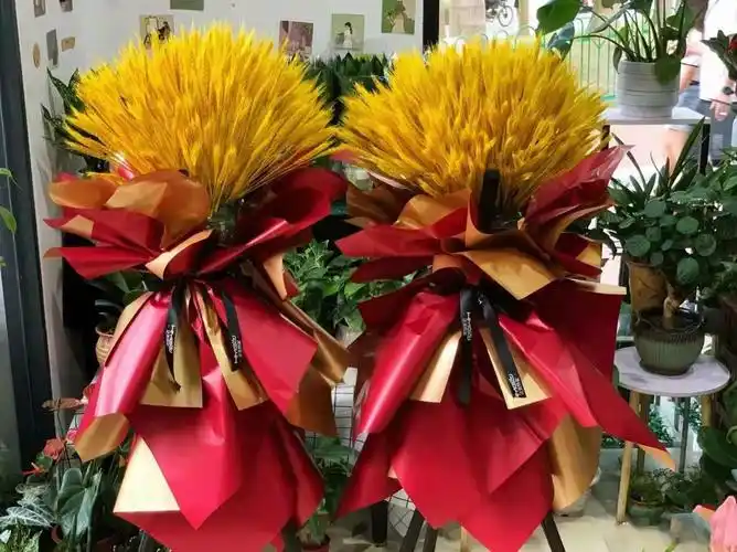 蓁挚干花小麦真麦穗稻穗麦子黄色花篮大麦单只花艺泡沫摆放橱窗拍花束