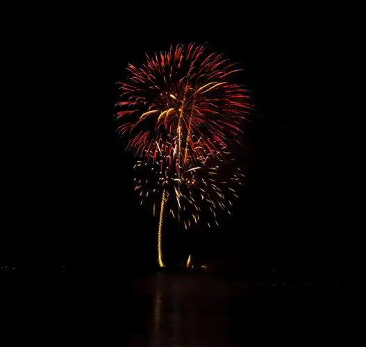 黑夜天空绽放的烟花