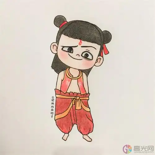 哪吒简笔画画法,哪吒之魔童降世哪吒绘画教程