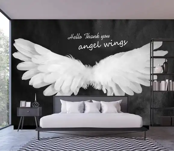 网红翅膀墙贴网红拍照打卡背景墙贴墙纸自粘摄影墙贴纸壁