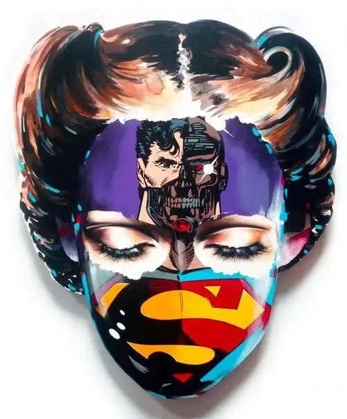 sandrachevrier漫画人物拼贴肖像插画