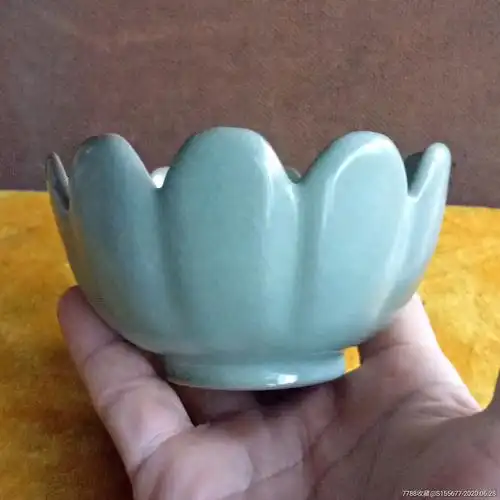 现代汝窑莲花温碗,全品相