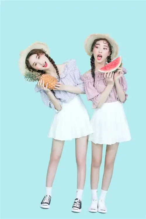 影楼闺蜜可爱写真服装展会新款小清新艺术摄影工作室拍照姐妹装